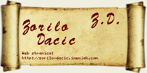 Zorilo Dačić vizit kartica